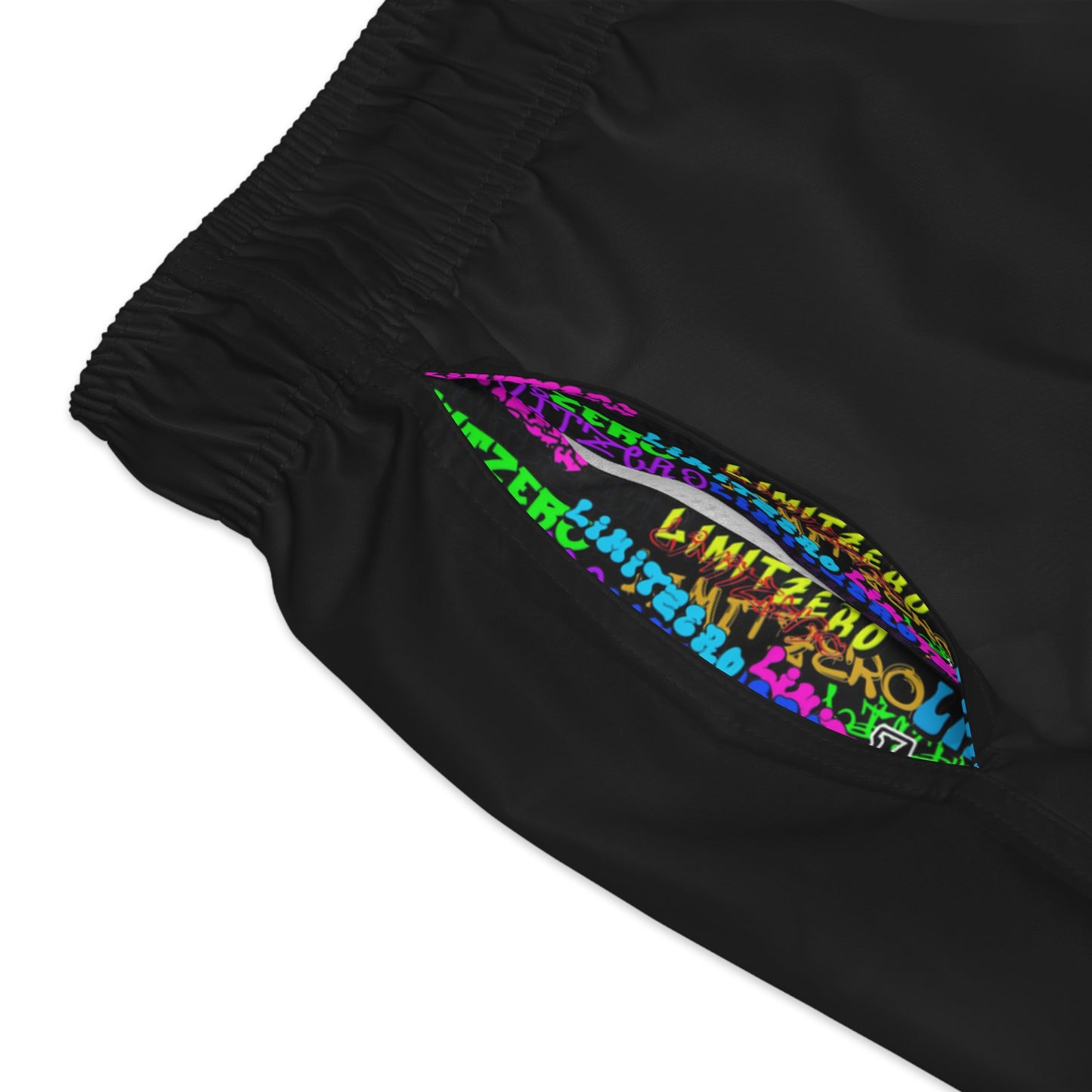 LimitZero Plain Green-Logo Surf Shorts with Graffiti Pockets