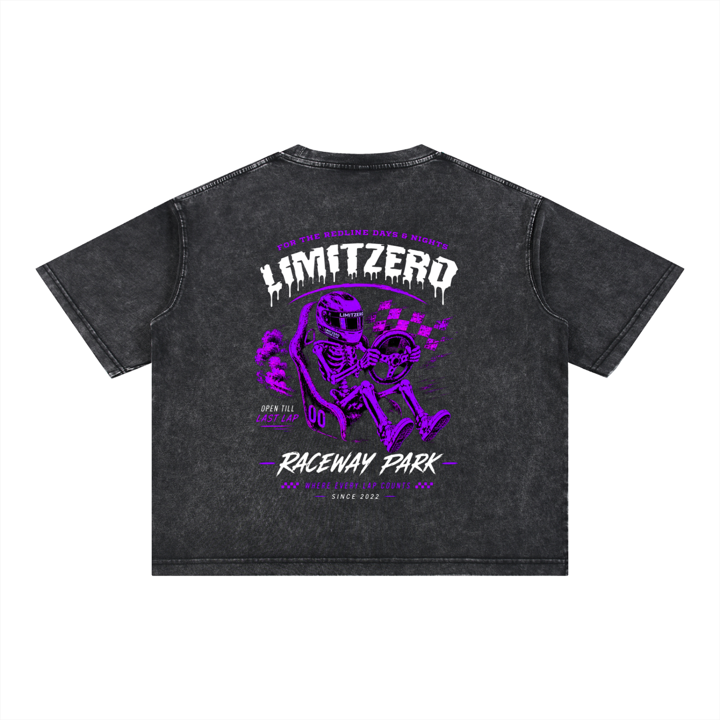 LimitZero LimitedEdition Washed Black/Purple Souvenir Unisex Tee