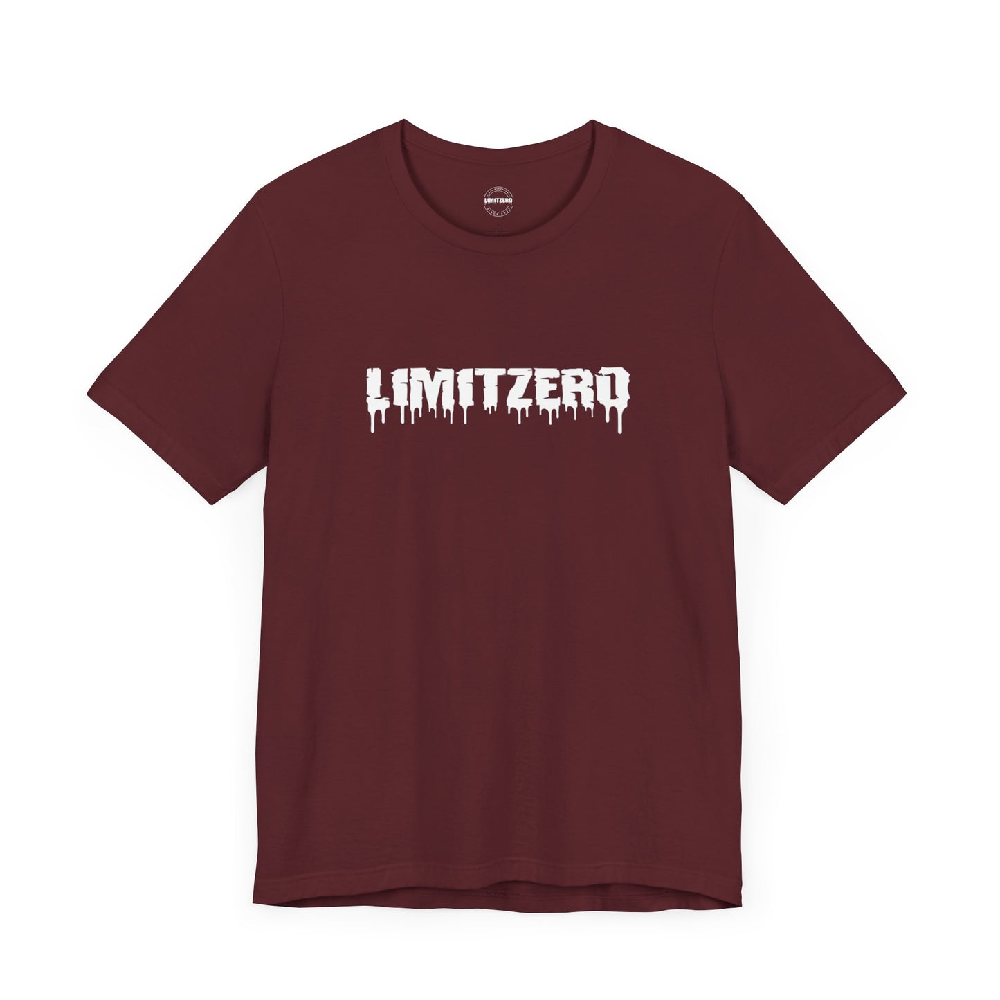 LimitZero Maroon Front New Era Curved Drip Logo Unisex Tee