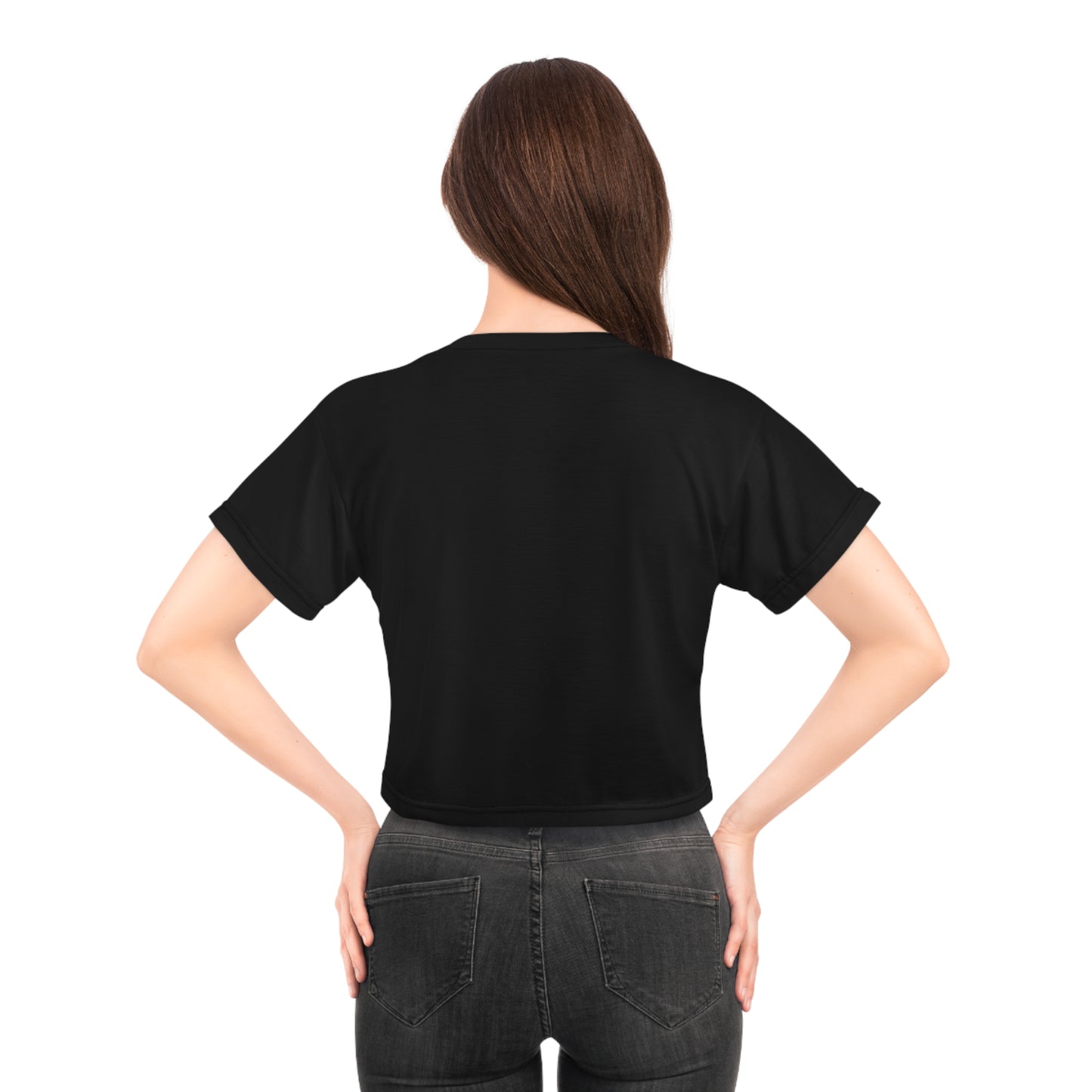 LimitZero Women`s Black Plain Crop Tee (DTG)