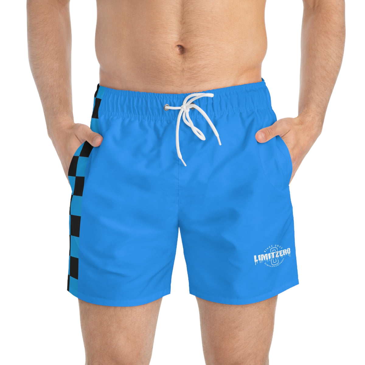 LimitZero Checkered Blue Surf Shorts V3