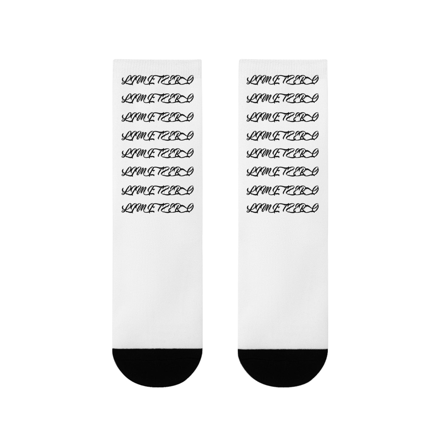 LimitZero White Project-16signs Athletic Mid Sport Crew Socks