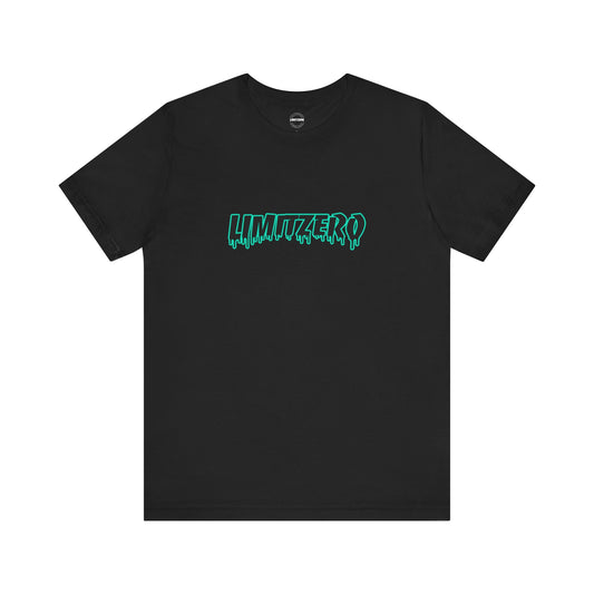 LimitZero Front Teal Curved Drip Logo Tee