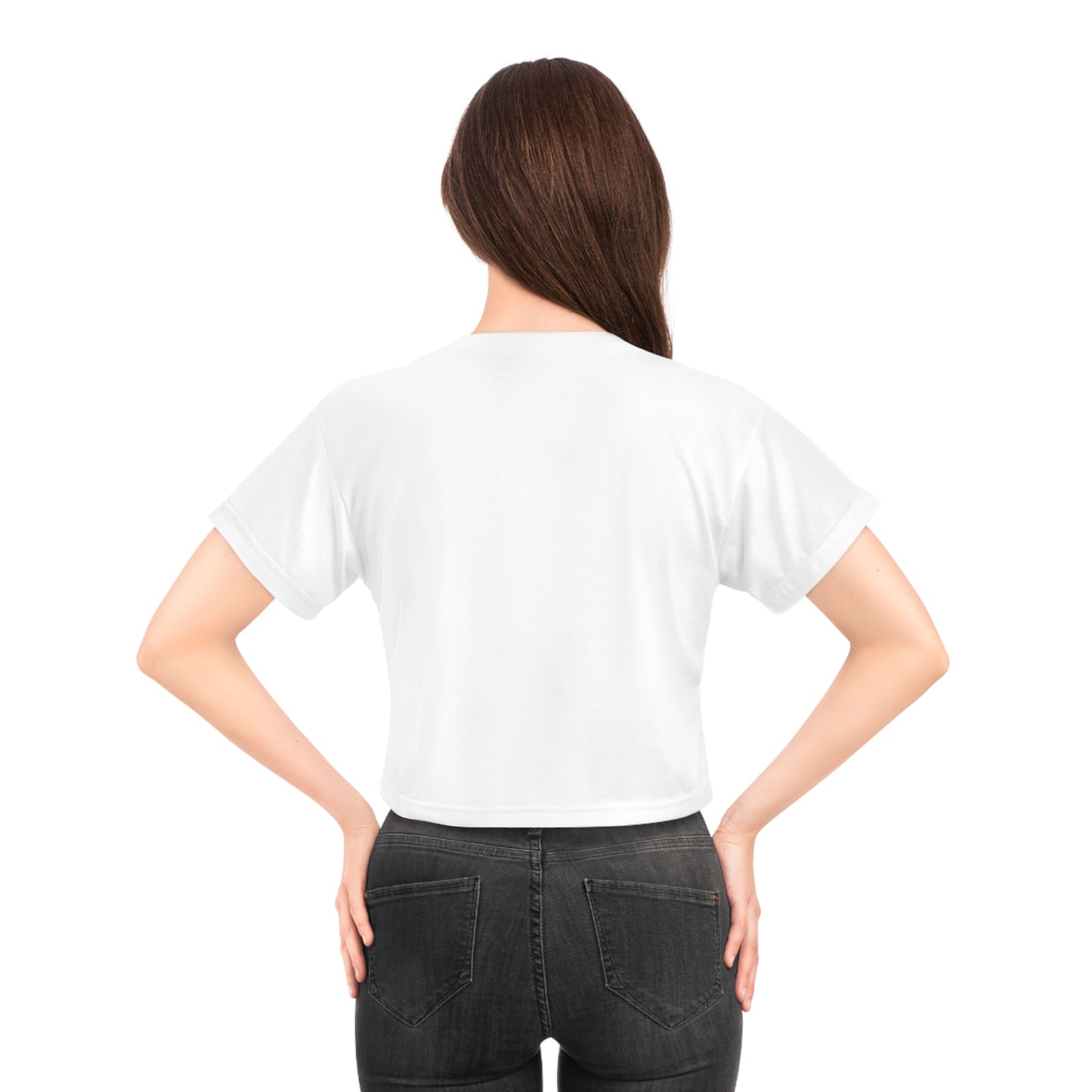 LimitZero Women`s White Plain Crop Tee (DTG)