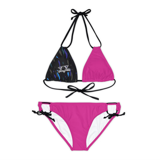 LimitZero Pink Strap Bikini Set (Plain Bottom)