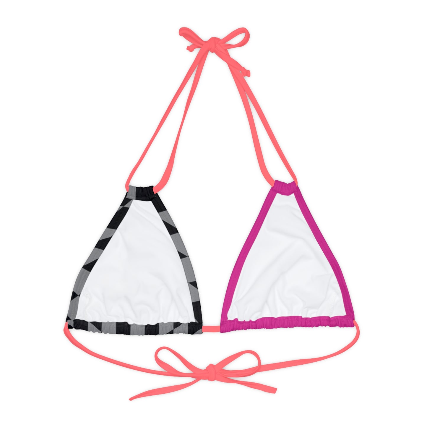 LimitZero Half Checkered Pink Strappy triangle Bikini Top