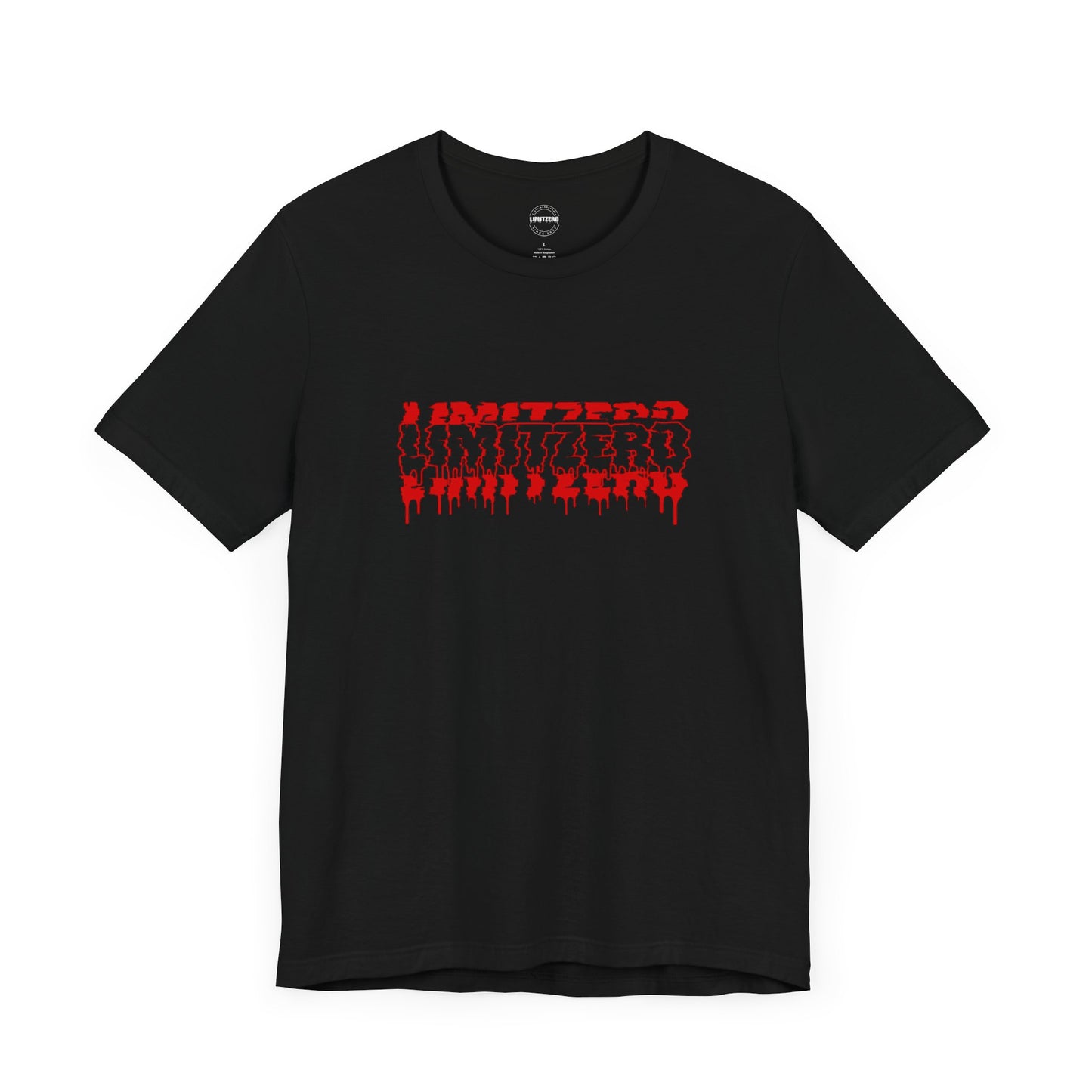 LimitZero Front New Era Glitch all-Red Logo Unisex Tee