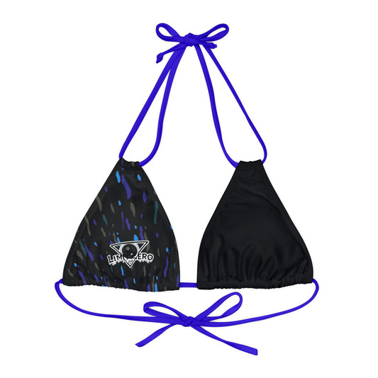 LimitZero Black Half Confetti Strappy Triangle Bikini Top