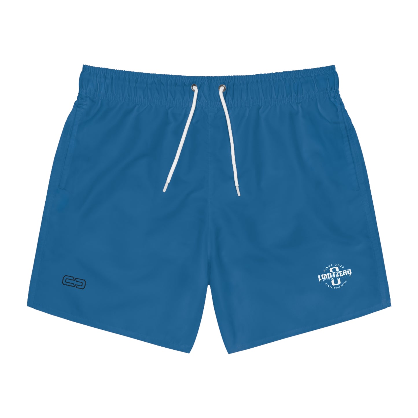LimitZero Dark-LS-Blue Surf Shorts with Grey Graffiti Pockets