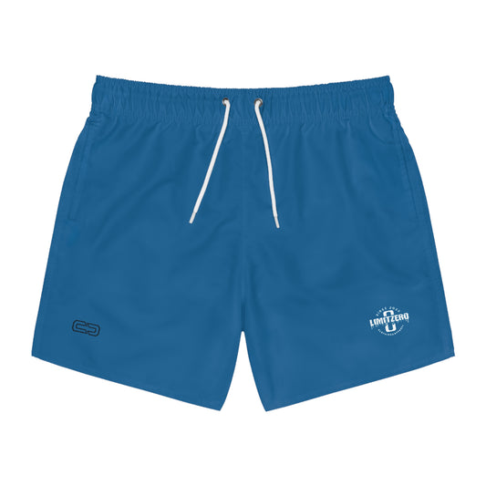 LimitZero Dark-LS-Blue Surf Shorts with Grey Graffiti Pockets