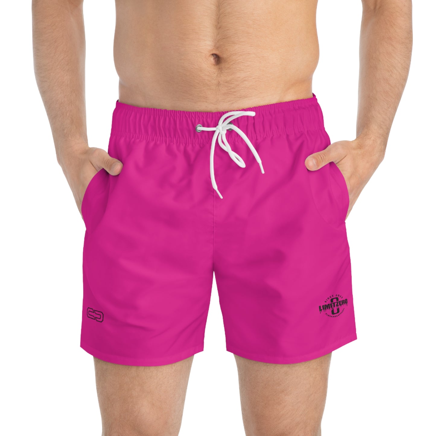 LimitZero Pink Surf Shorts with Grey Graffiti Pockets