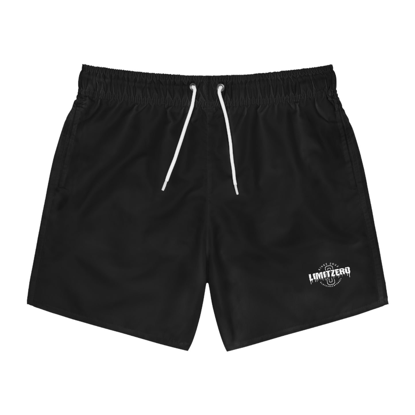LimitZero Plain-White Logo Surf Shorts with Grey Graffiti Pockets