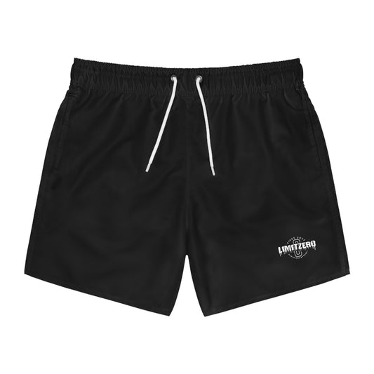 LimitZero Plain-White Logo Surf Shorts with Grey Graffiti Pockets