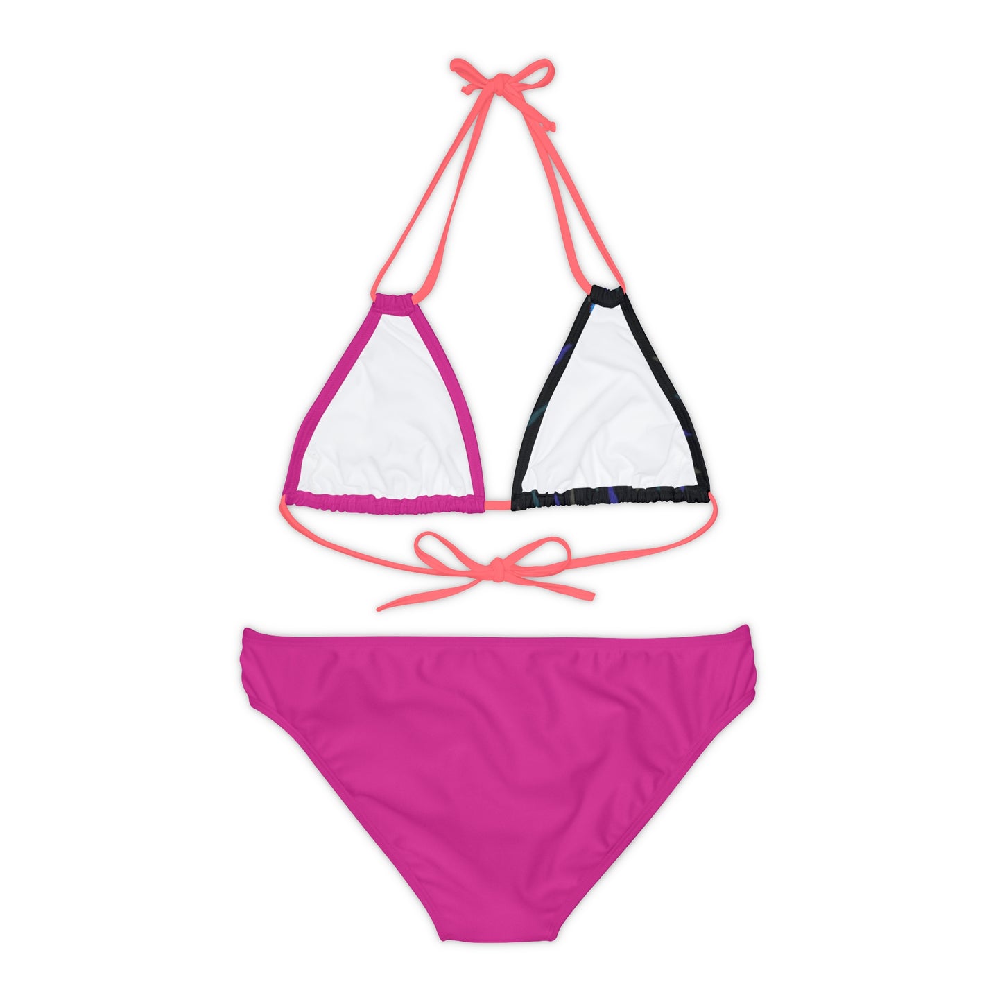 LimitZero Pink Strap Bikini Set (Plain Bottom)