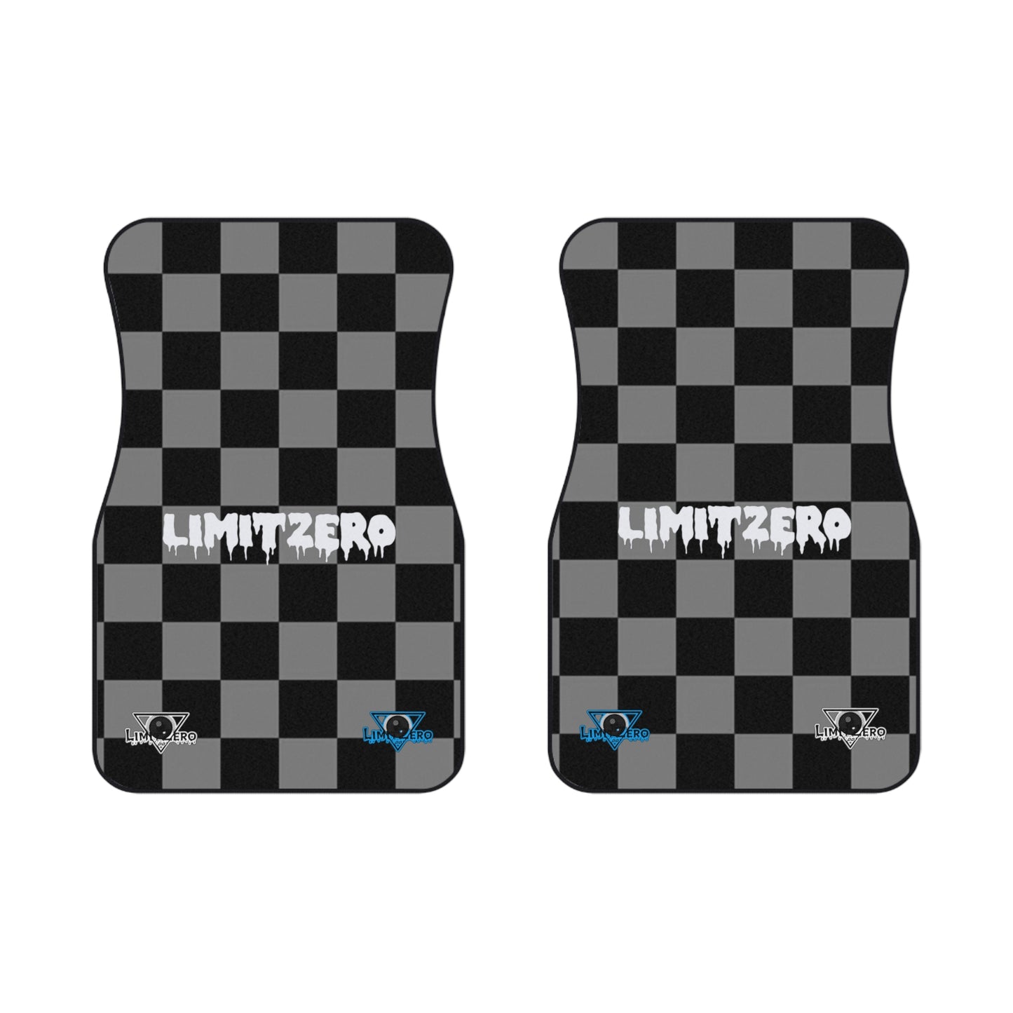 LimitZero Grey Checkered Car Mats (2x Front)