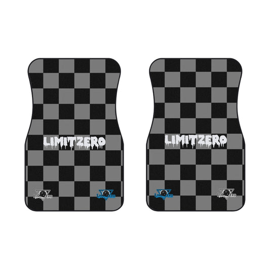 LimitZero Grey Checkered Car Mats (2x Front)