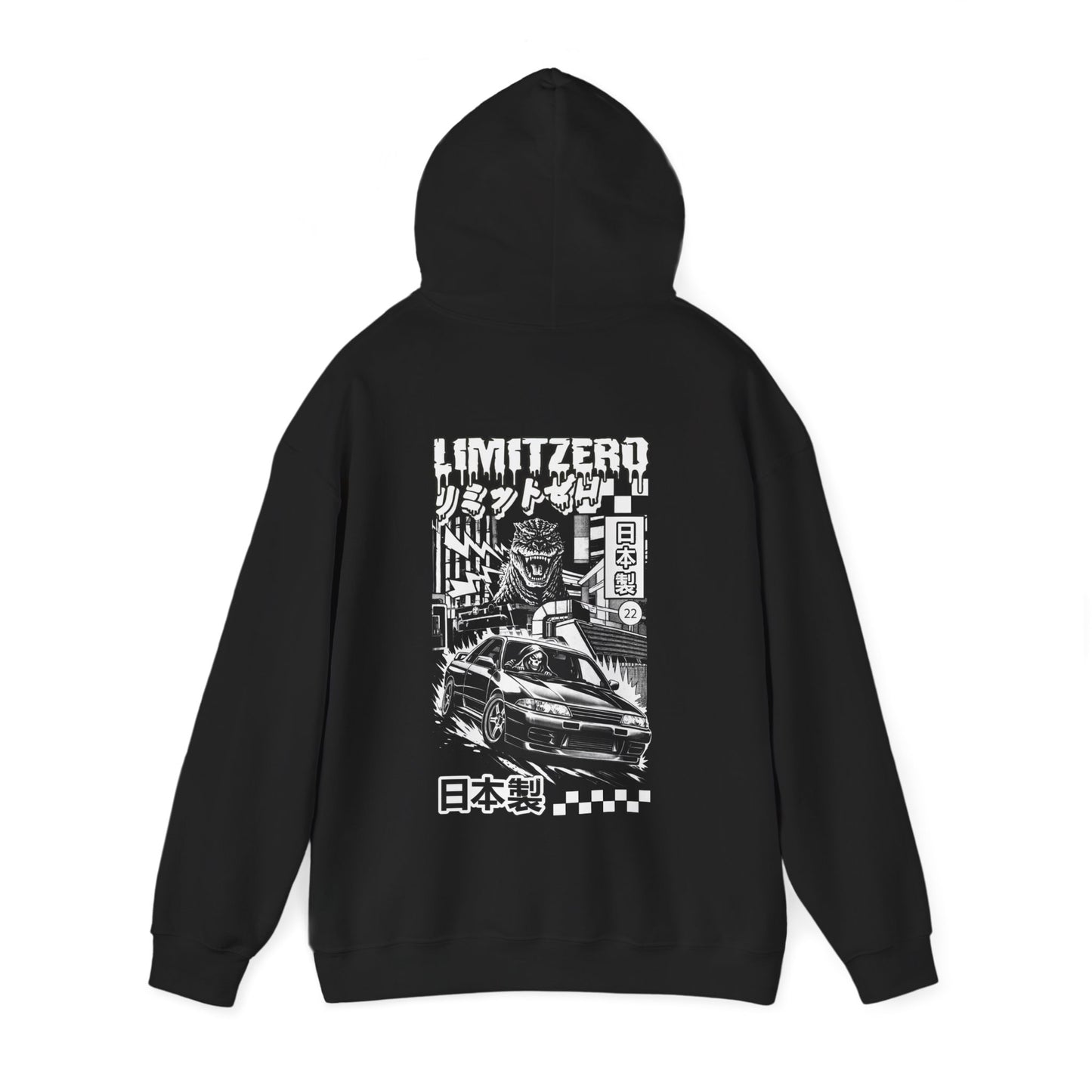 LimitZero Black&White Godzilla Unisex Hoodie (US Market)