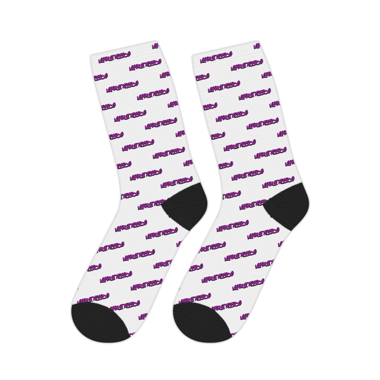 LimitZero White Pink-G Athletic Mid-Calf Sport Crew Socks