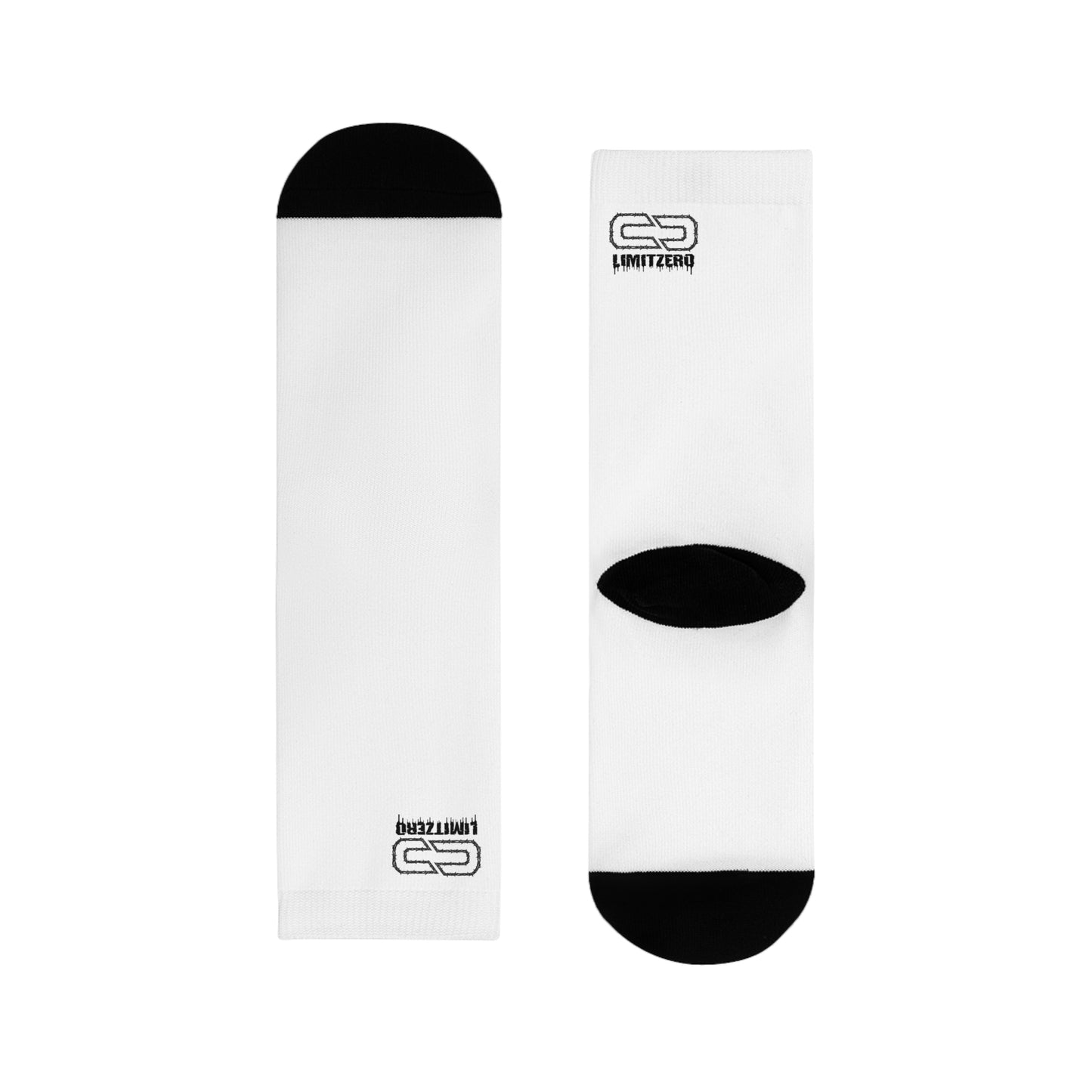 LimitZero White Barb Mid Crew Socks