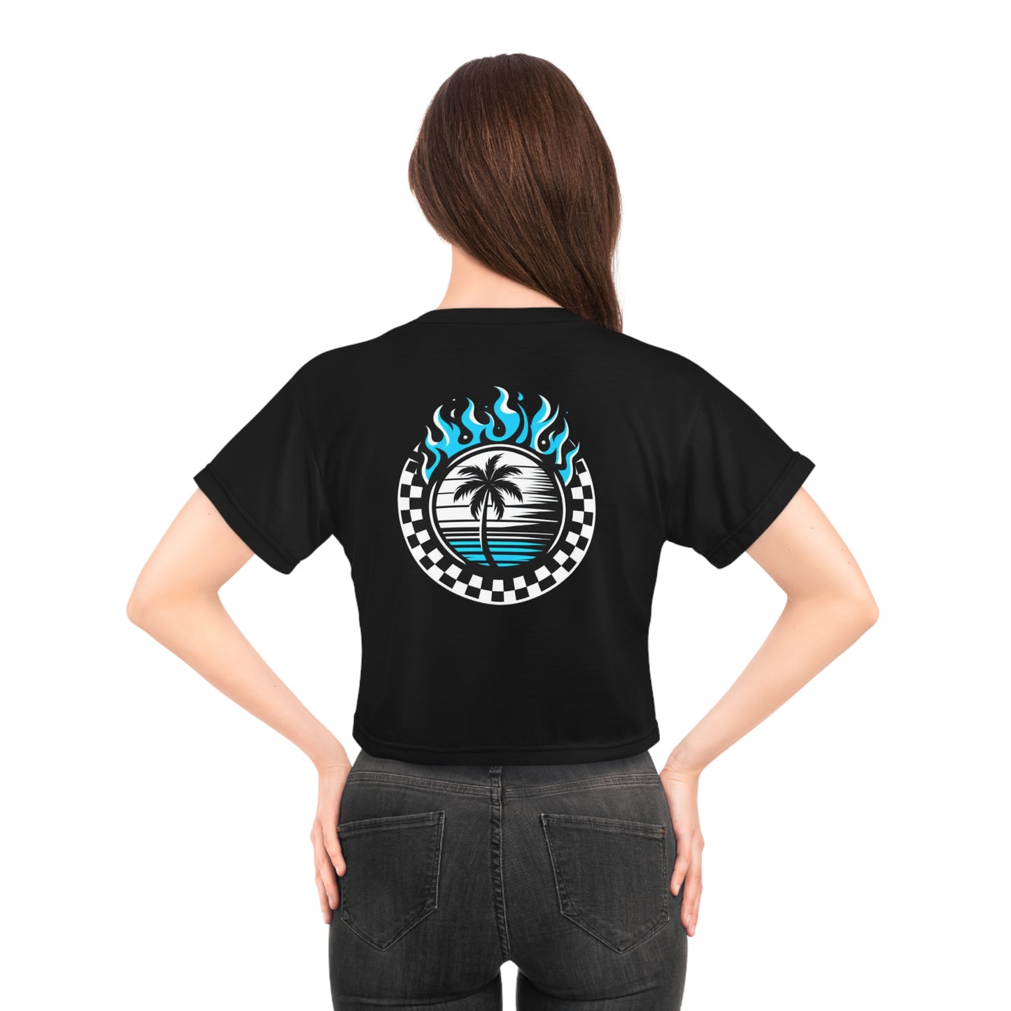 LimitZero Women`s Black Stay Lit Crop Tee (DTG)