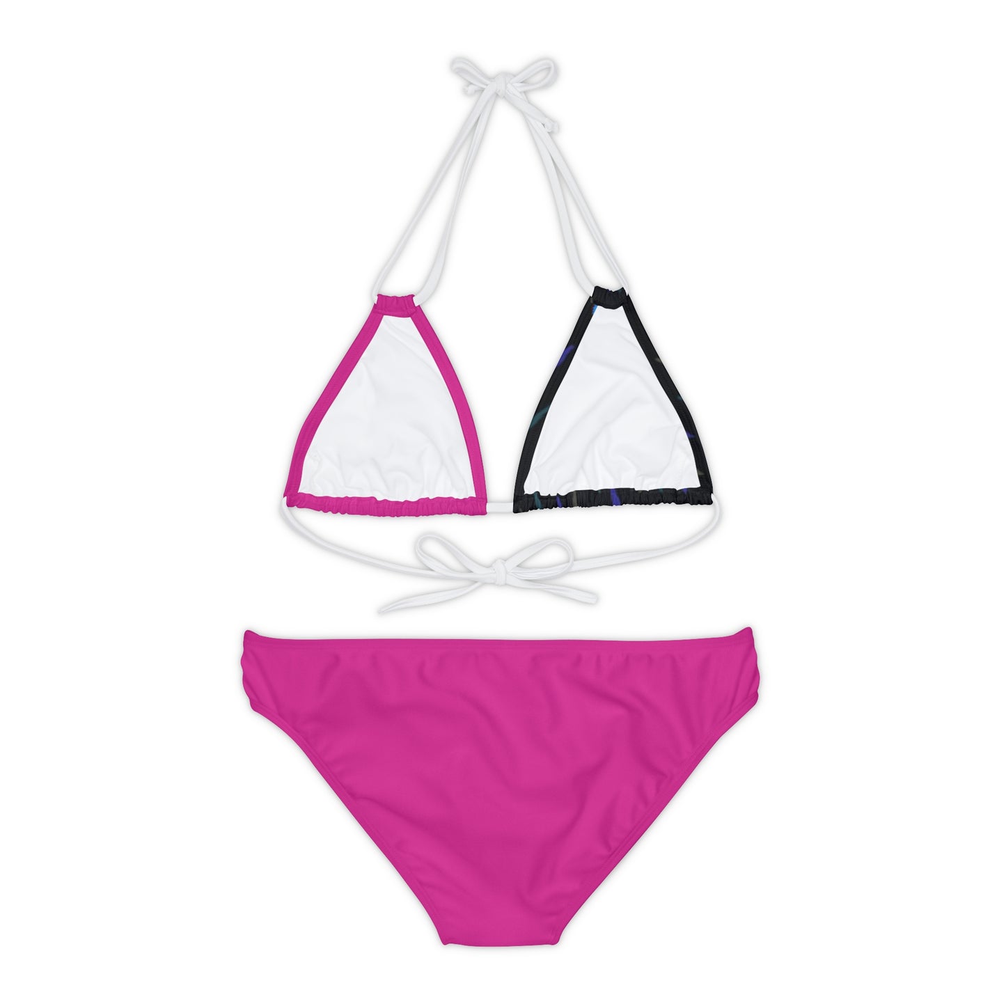 LimitZero Pink Strap Bikini Set (Plain Bottom)