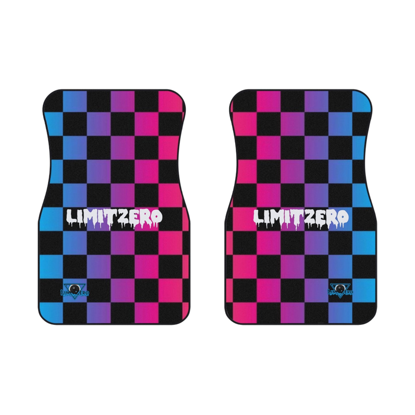 LimitZero Midnight Purple Checkered Car Mats (2x Front)