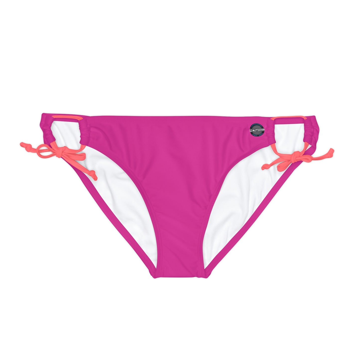 LimitZero Pink Plain Loop Tie Side Bikini Bottom