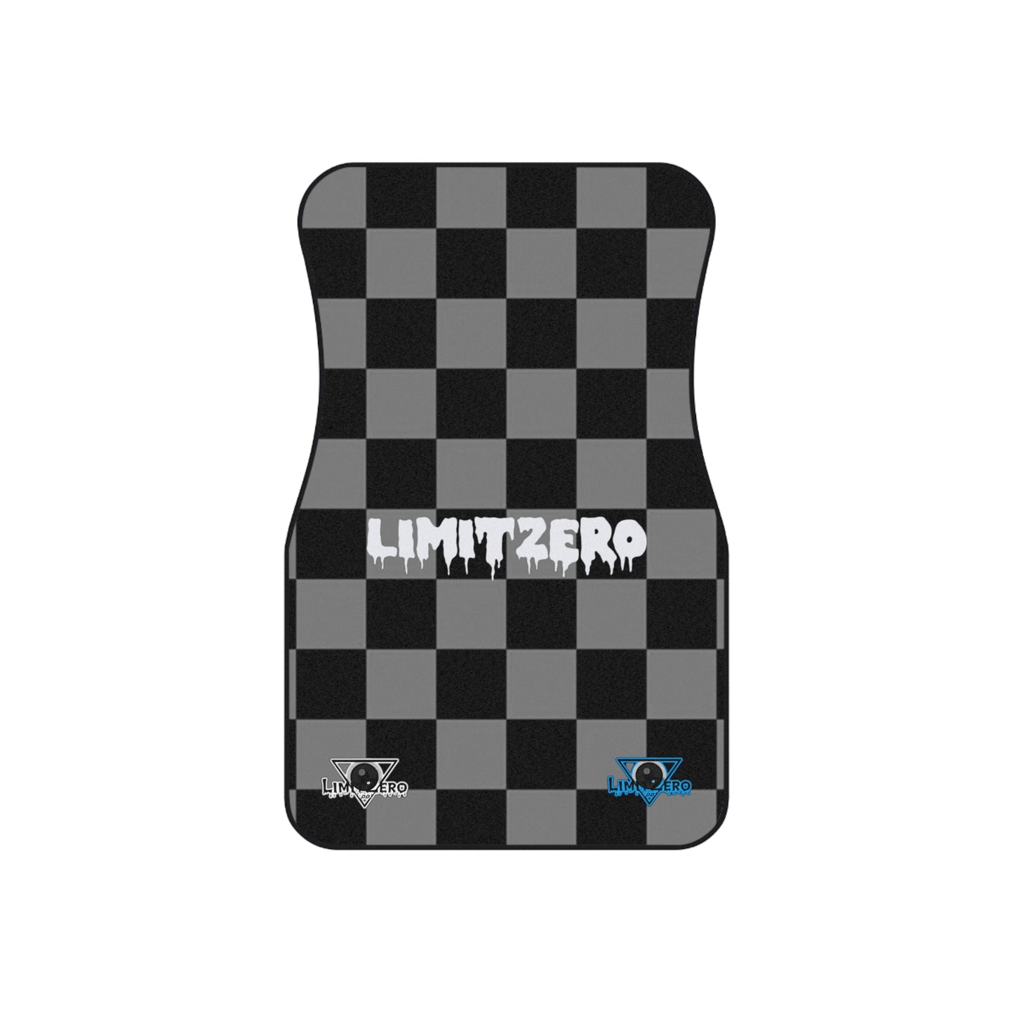 LimitZero Grey Checkered Car Mats (2x Front)