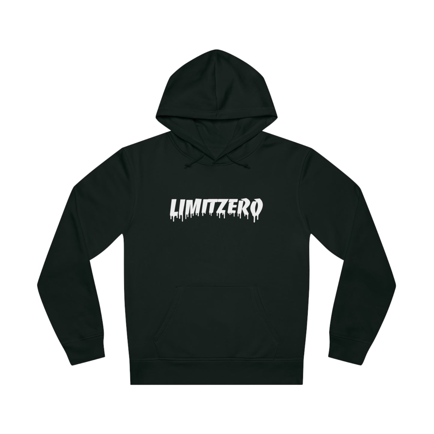 LimitZero Front Curved Drip Logo Unisex Organic Hoodie