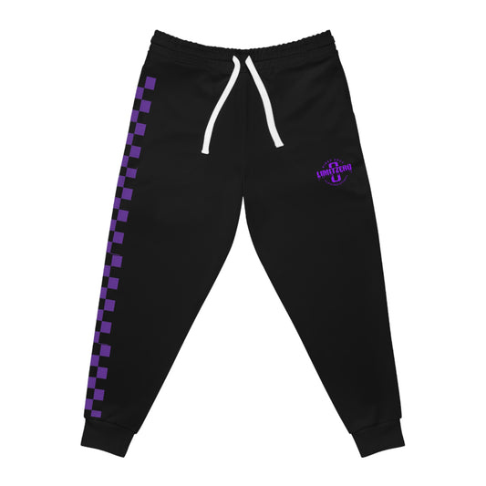 LimitZero Unisex purple Checkered Sweatpants