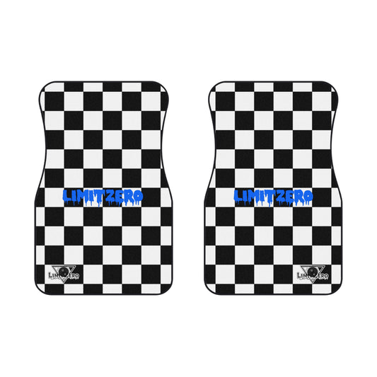 LimitZero White Checkered Car Mats (2x Front)