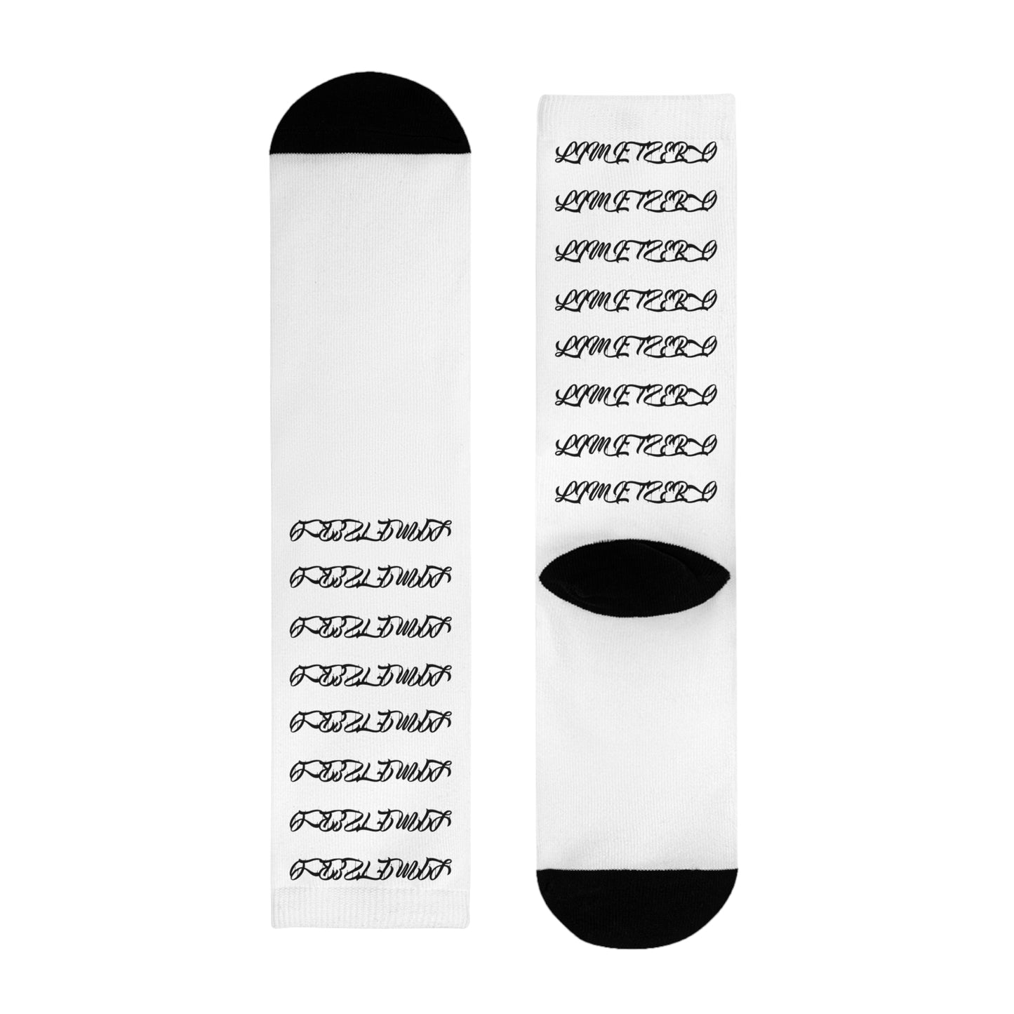 LimitZero White Project-16signs Athletic Mid Sport Crew Socks