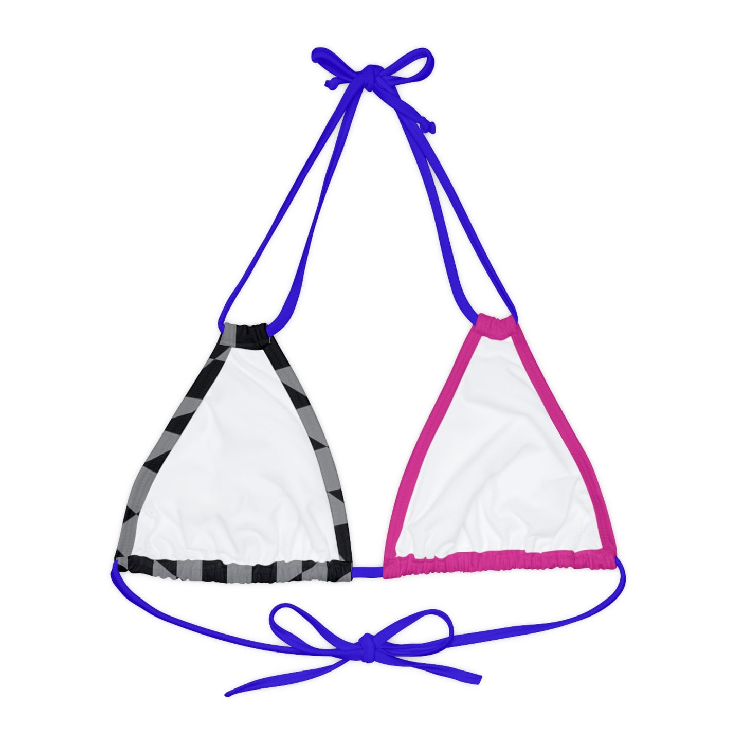 LimitZero Half Checkered Pink Strappy triangle Bikini Top