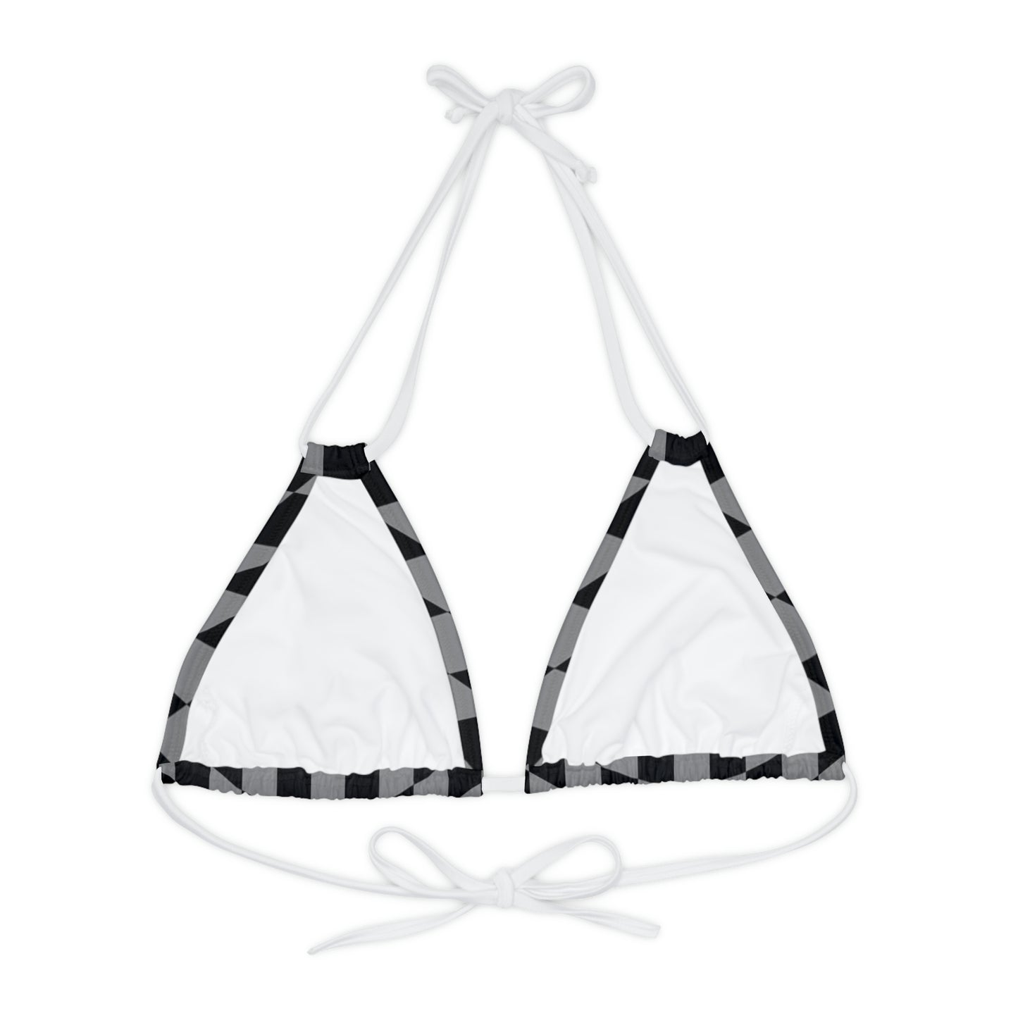 LimitZero Grey Checkered Strappy Triangle Bikini Top