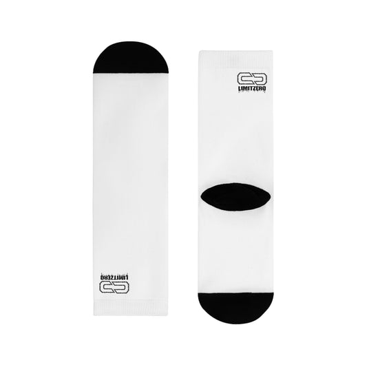 LimitZero White Barb Mid Crew Socks