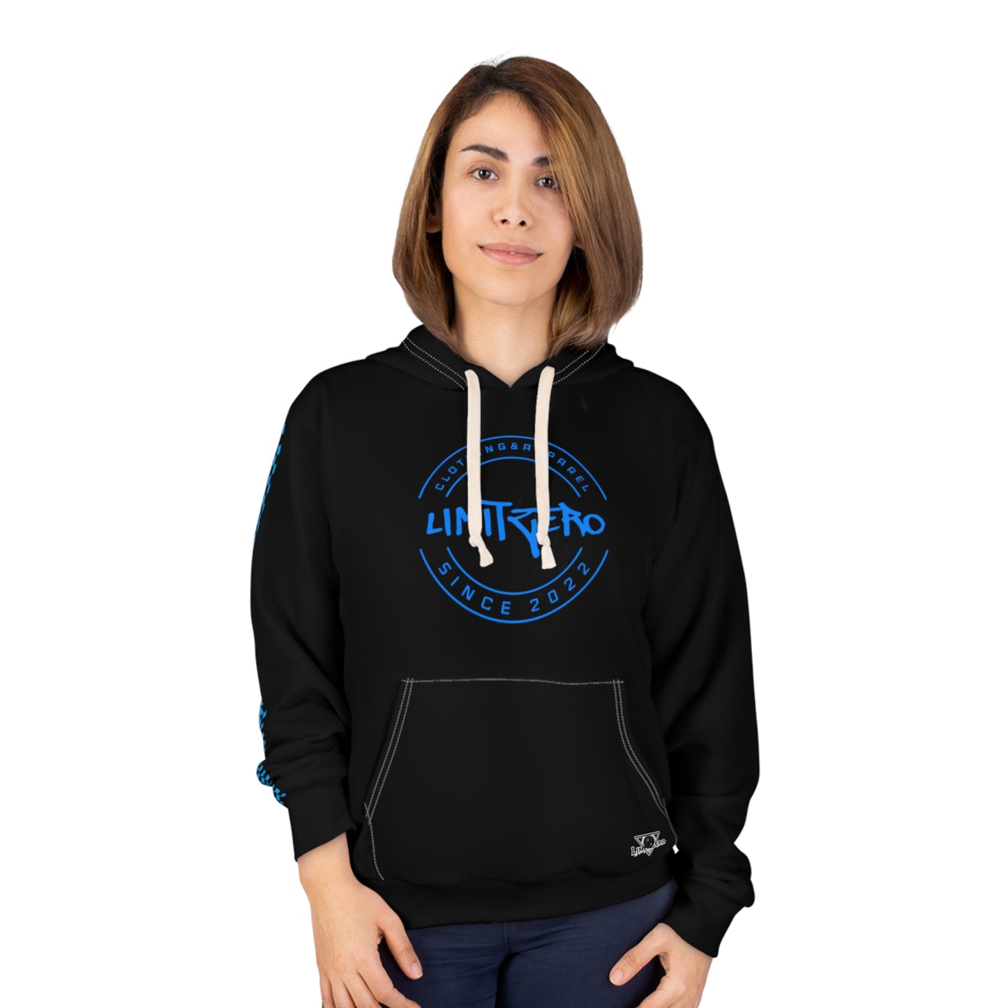 LimitZero Blue Checkered Unisex Pullover Hoodie