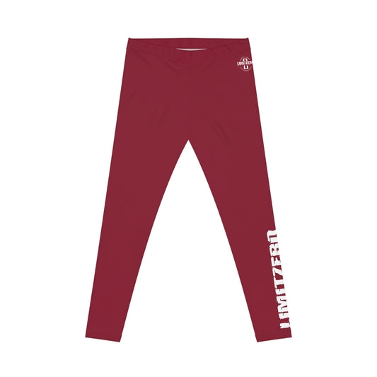LimitZero Women's Burgundy w White New Era Leggings – Yoga Pants