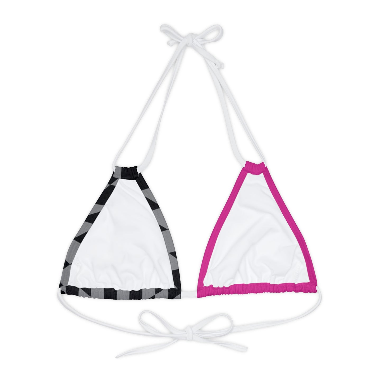 LimitZero Half Checkered Pink Strappy triangle Bikini Top