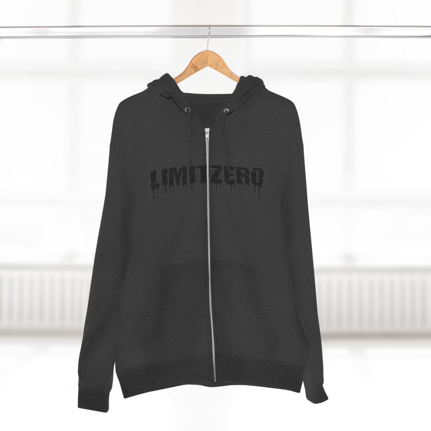 LimitZero New Era Drip Black Logo Unisex Zip Hoodie (DTG)