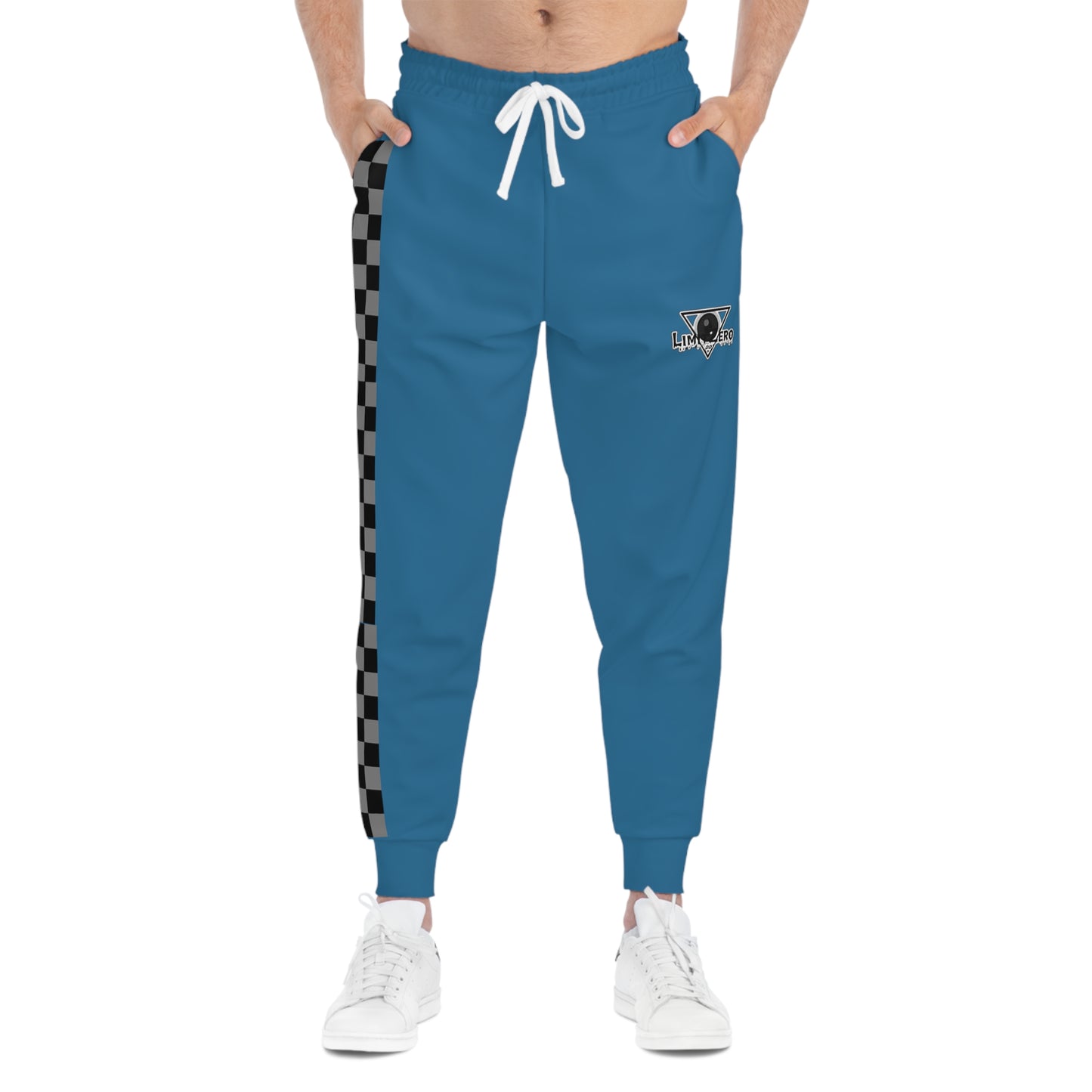 LimitZero Dark Blue Unisex Checkered Sweatpants