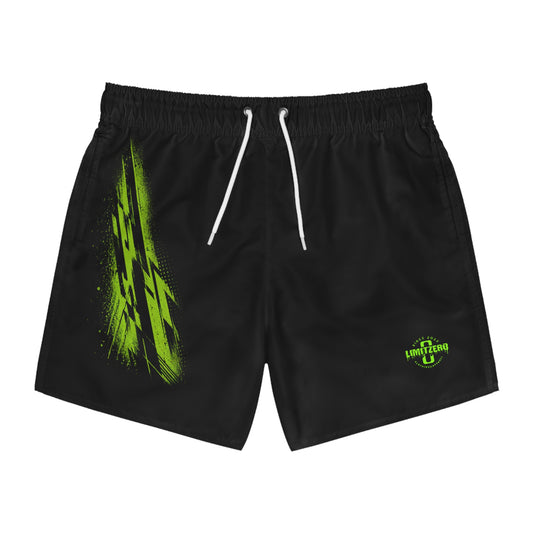 LimitZero Green-Logo RS Surf Shorts with Green Graffiti Pockets