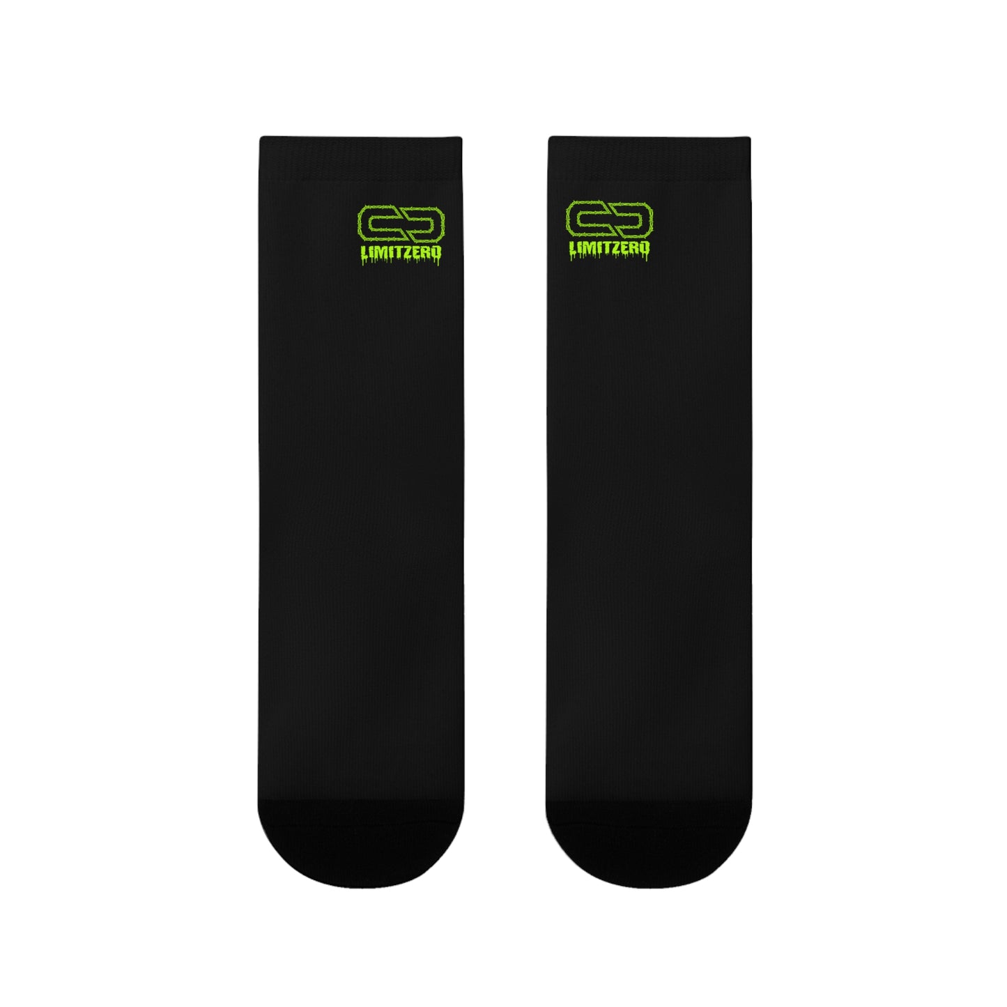 LimitZero Black/LimeGreen Mid Crew Socks