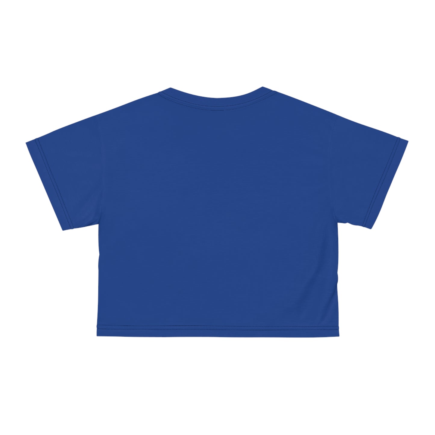 LimitZero Women`s Blue Plain New Era Front Drip Logo Crop Tee (DTG)