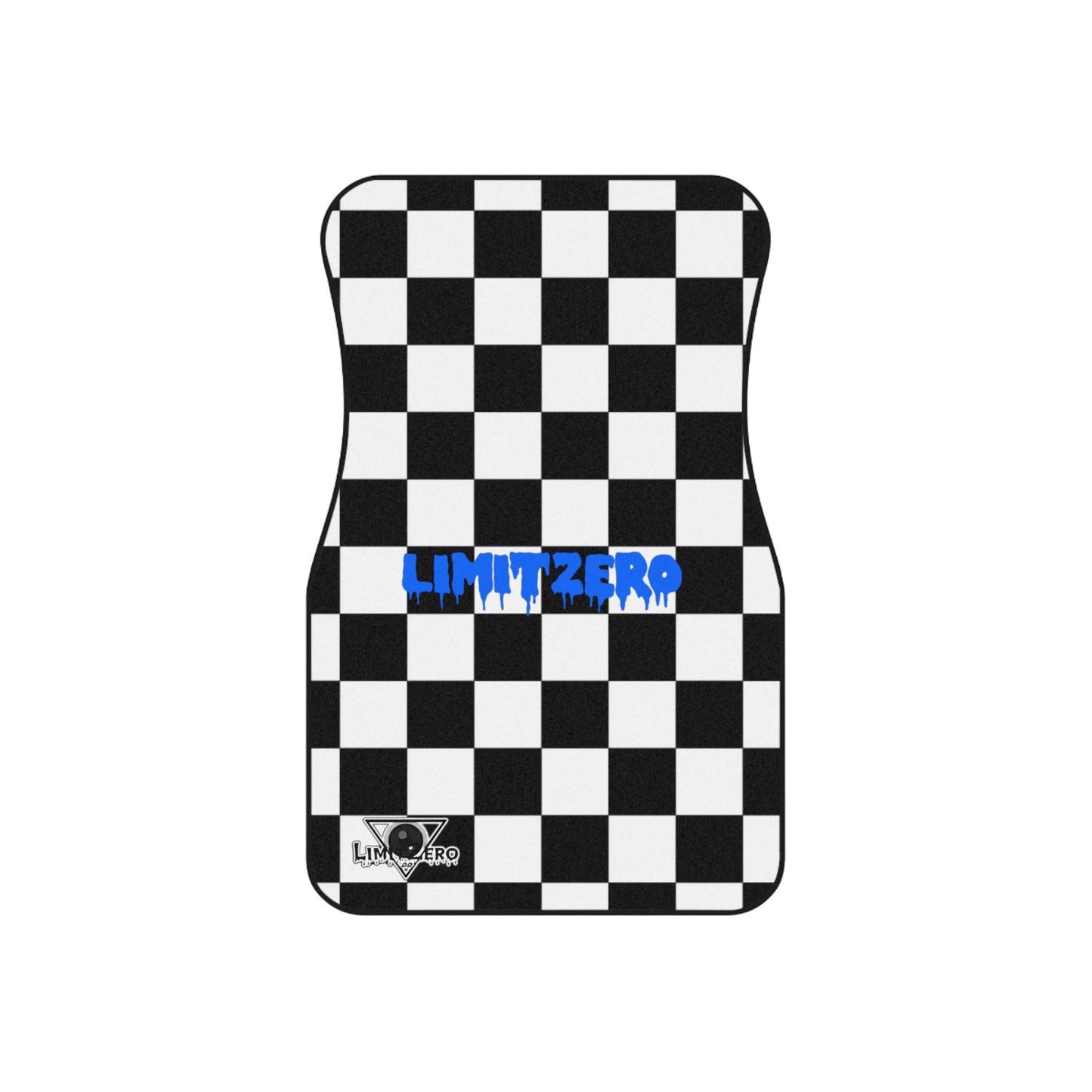 LimitZero White Checkered Car Mats (2x Front)