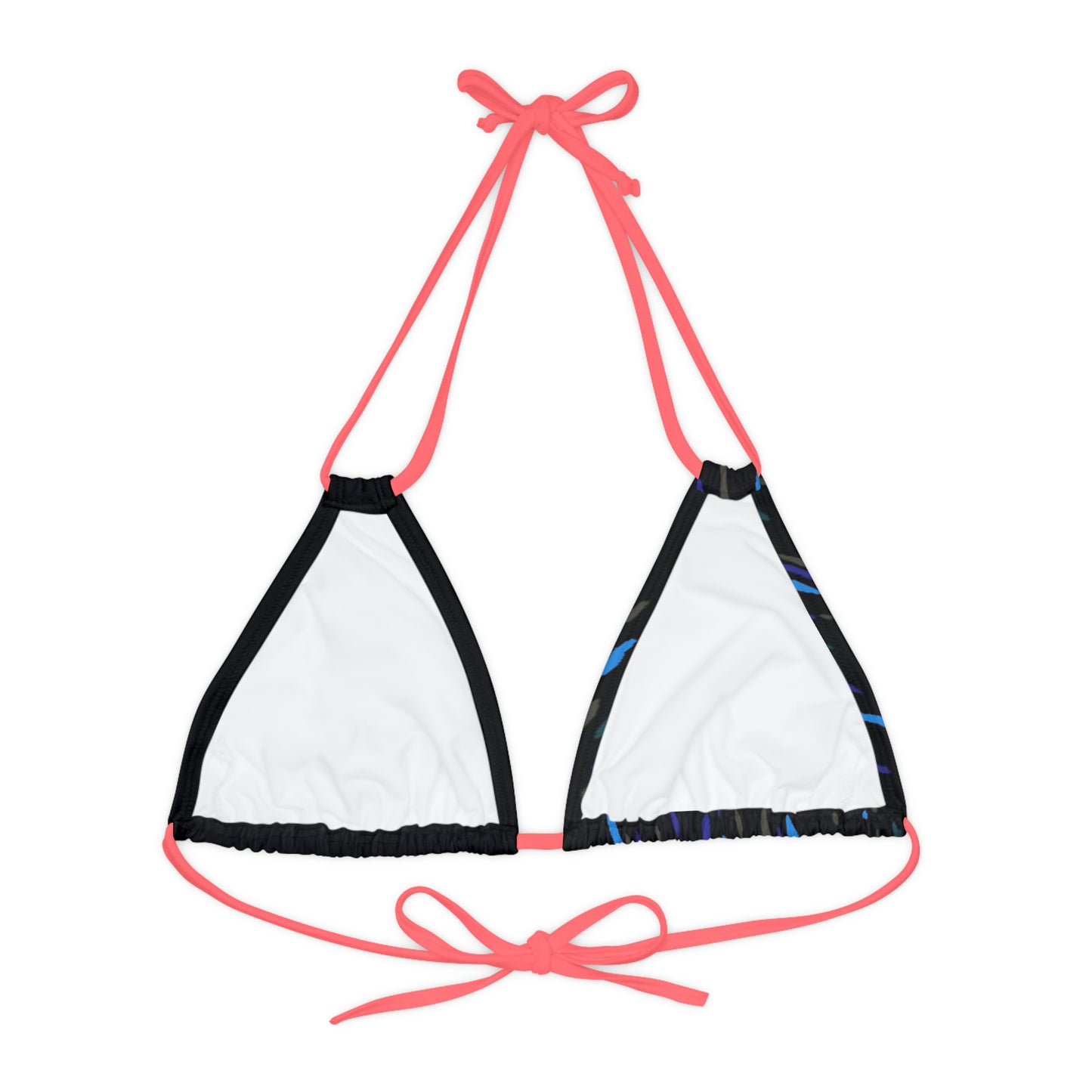 LimitZero Black Half Confetti Strappy Triangle Bikini Top