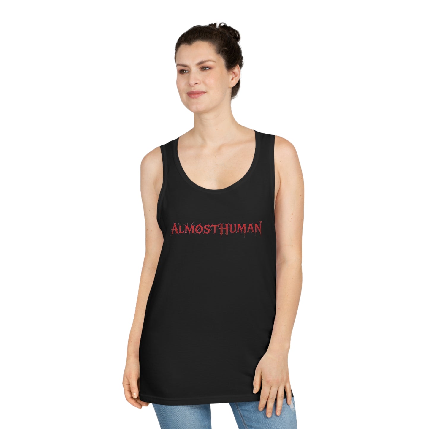 LimitZero AlmostHuman Collaboration Red Plain Tank Top