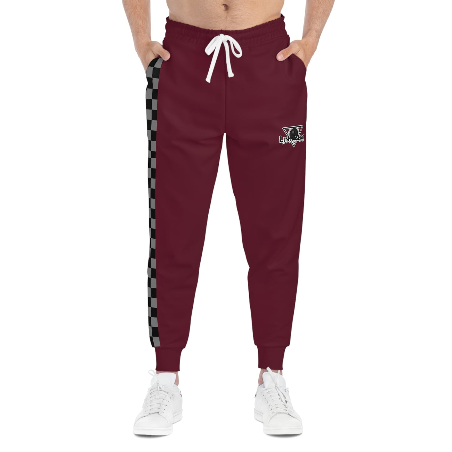 LimitZero Burgundy Unisex Checkered Sweatpants