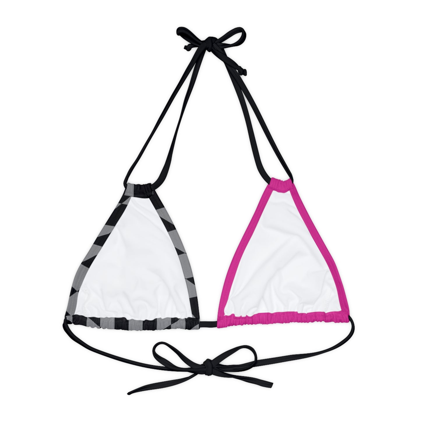 LimitZero Half Checkered Pink Strappy triangle Bikini Top