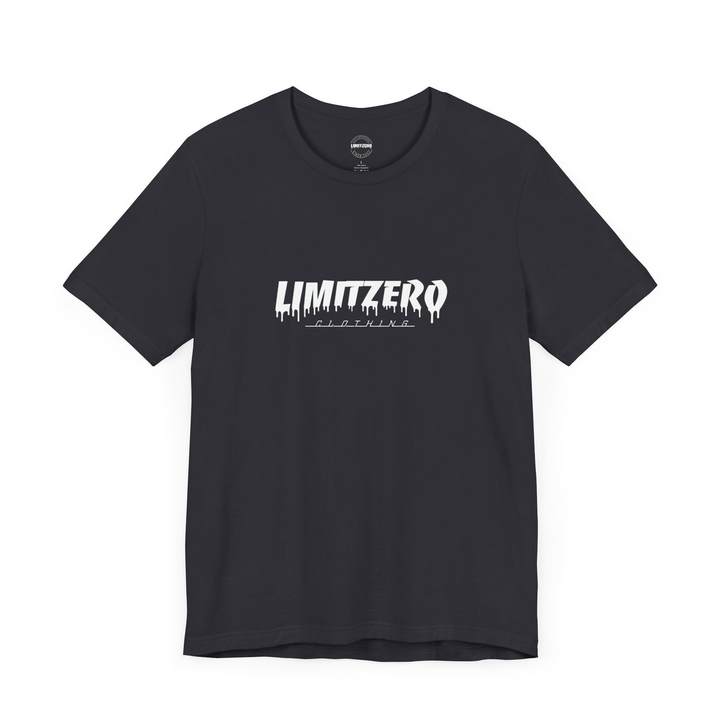 LimitZero Front White Curved Drip Logo Tee