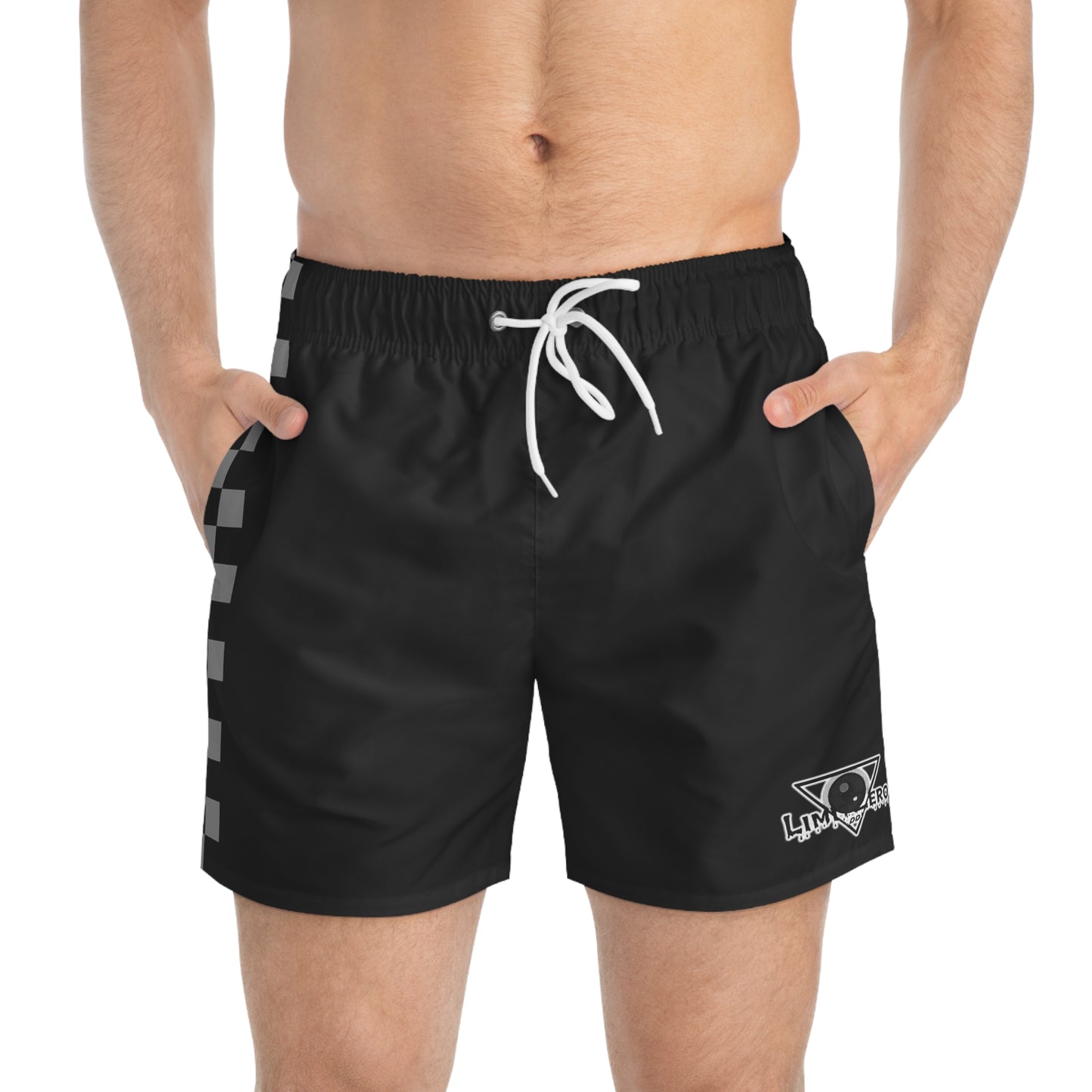 LimitZero Grey checkered Logo Surf Shorts